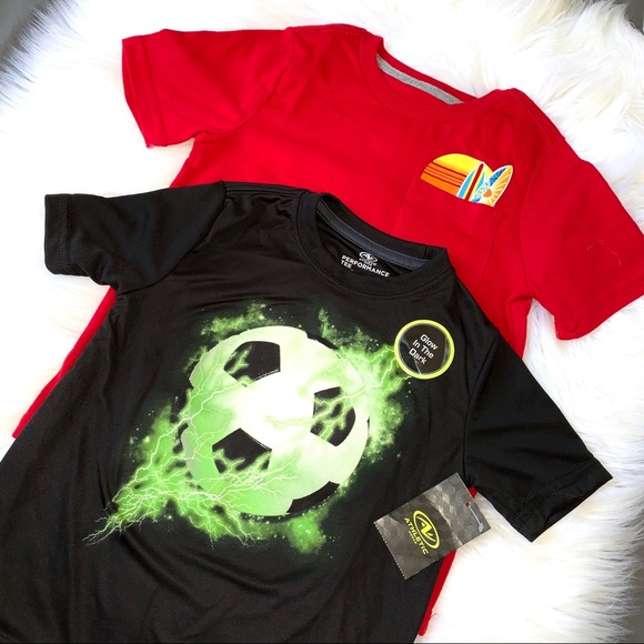 NWT 2 boys shirts xs - s one glows ! - Picture 2 of 6